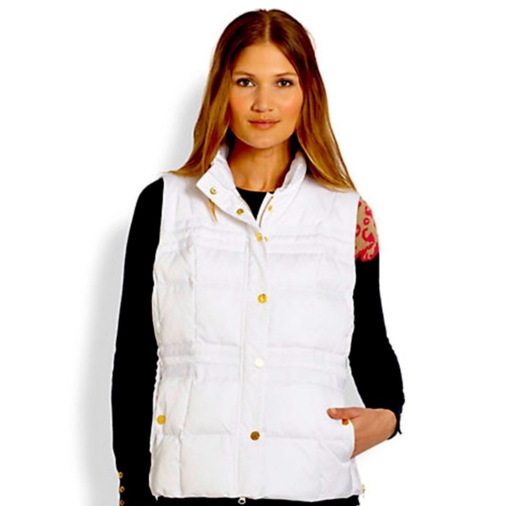 Lilly Pulitzer White Puffer Vest